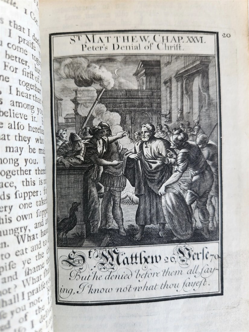 1707 BOOK OF COMMON PRAYER in ENGLISH w/ PSALMS of DAVID ANTIQUE illustrated - 11
