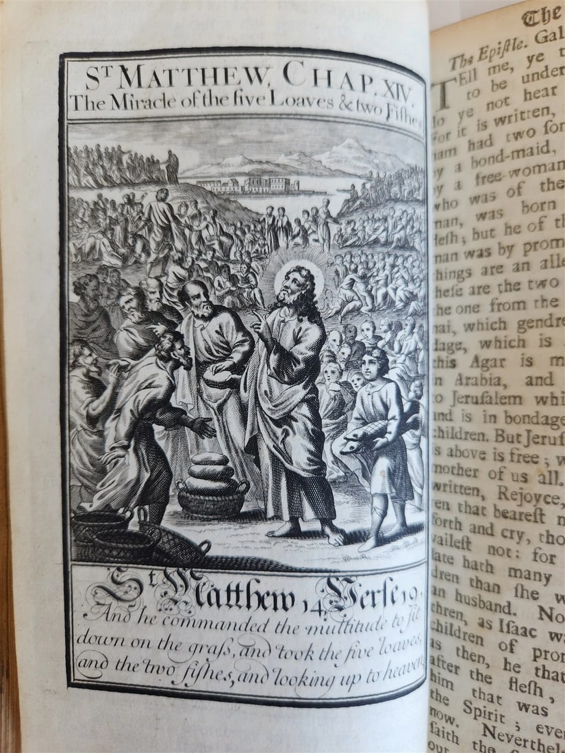 1707 BOOK OF COMMON PRAYER in ENGLISH w/ PSALMS of DAVID ANTIQUE illustrated - 14