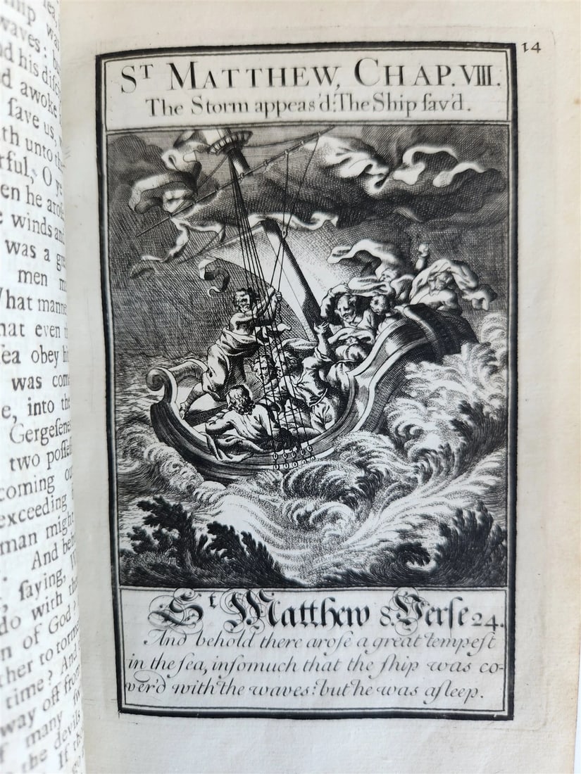 1707 BOOK OF COMMON PRAYER in ENGLISH w/ PSALMS of DAVID ANTIQUE illustrated - 16