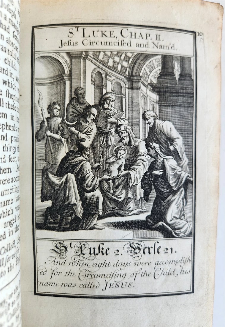 1707 BOOK OF COMMON PRAYER in ENGLISH w/ PSALMS of DAVID ANTIQUE illustrated - 19