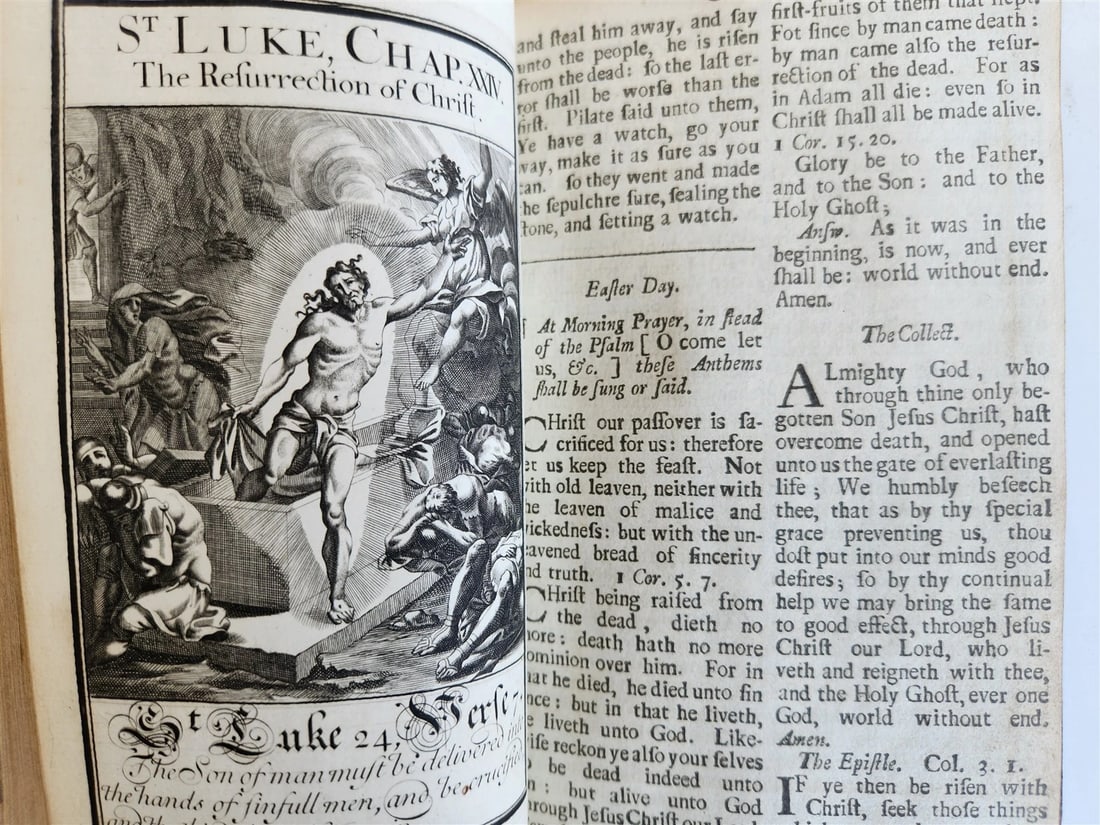 1707 BOOK OF COMMON PRAYER in ENGLISH w/ PSALMS of DAVID ANTIQUE illustrated - 8