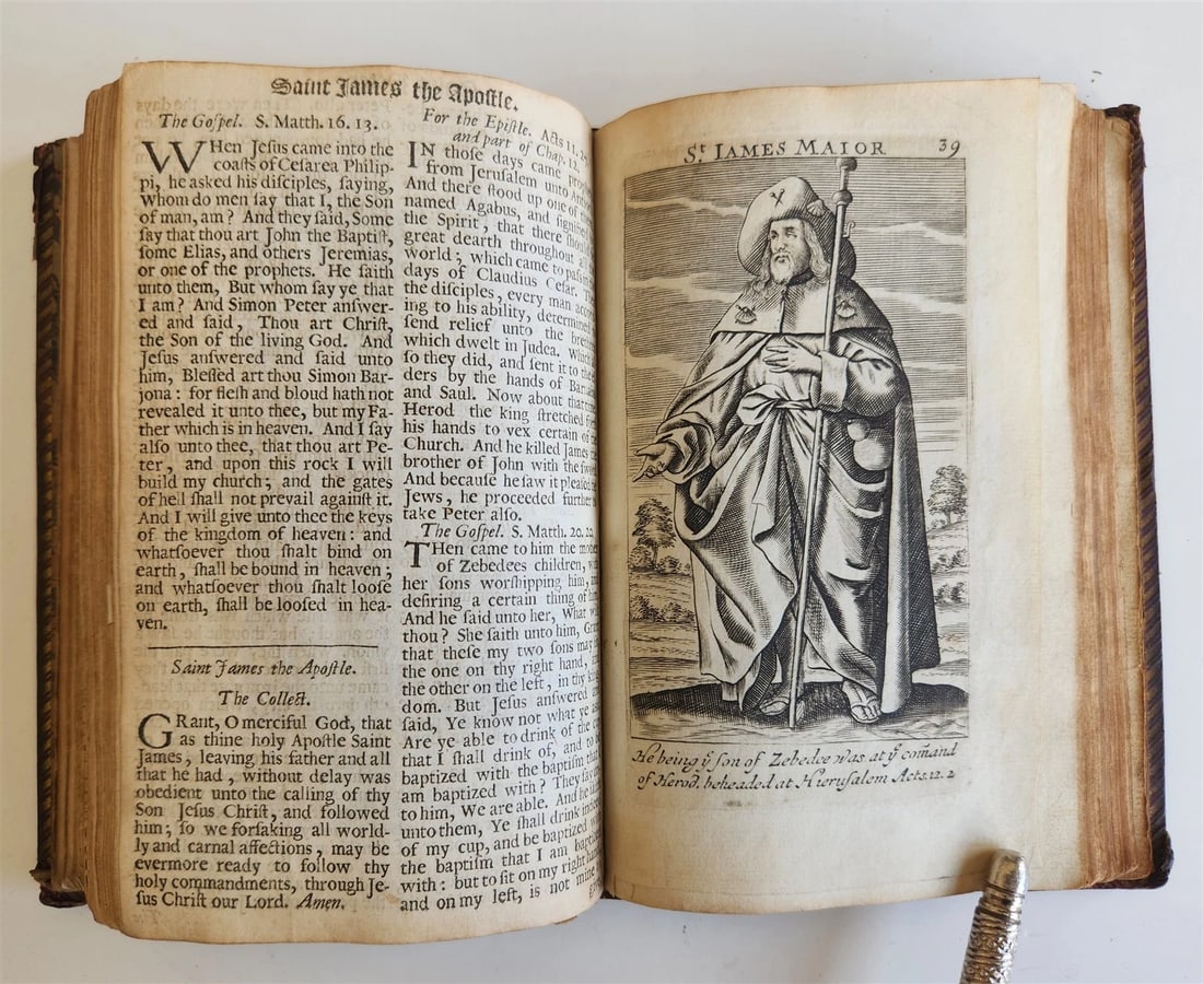 1680 BOOK OF COMMON PRAYER fully illustrated ANTIQUE in ENGLISH - 8