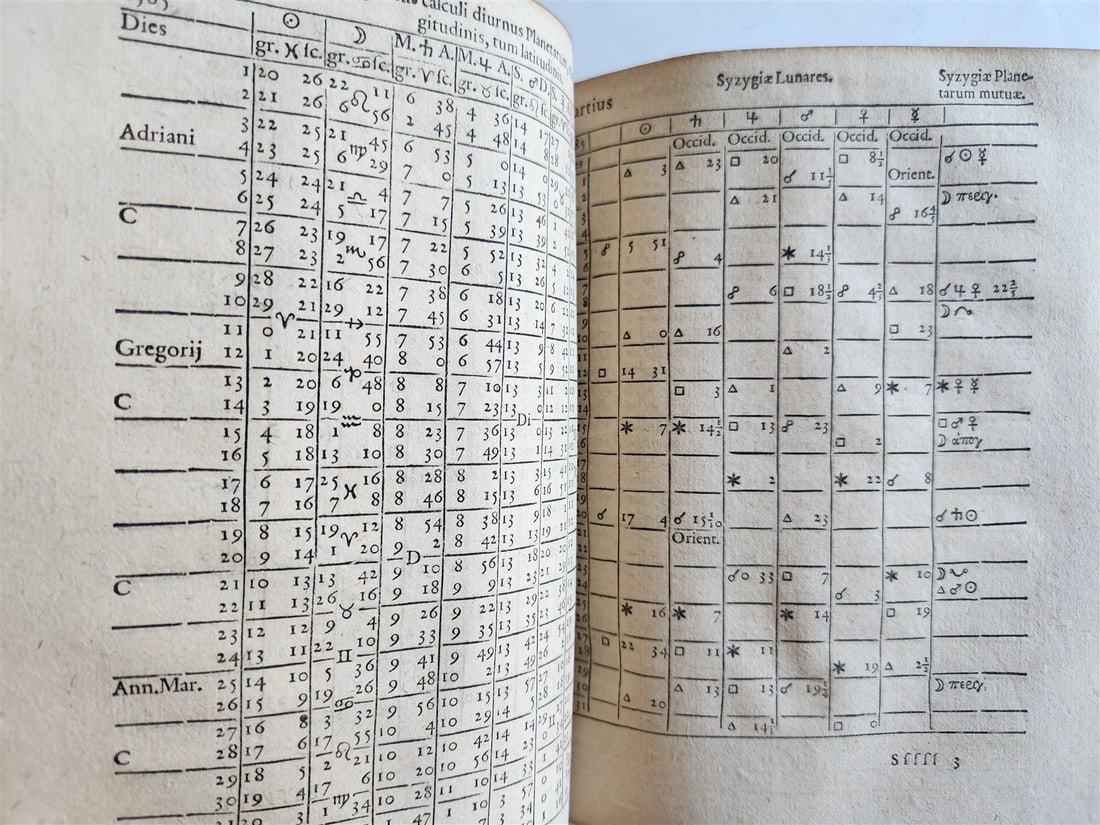 1581 ASTROLOGY & ASTRONOMY Ephemerides Johannes Stadius ANTIQUE 2 PIGSKIN VOLS - 19