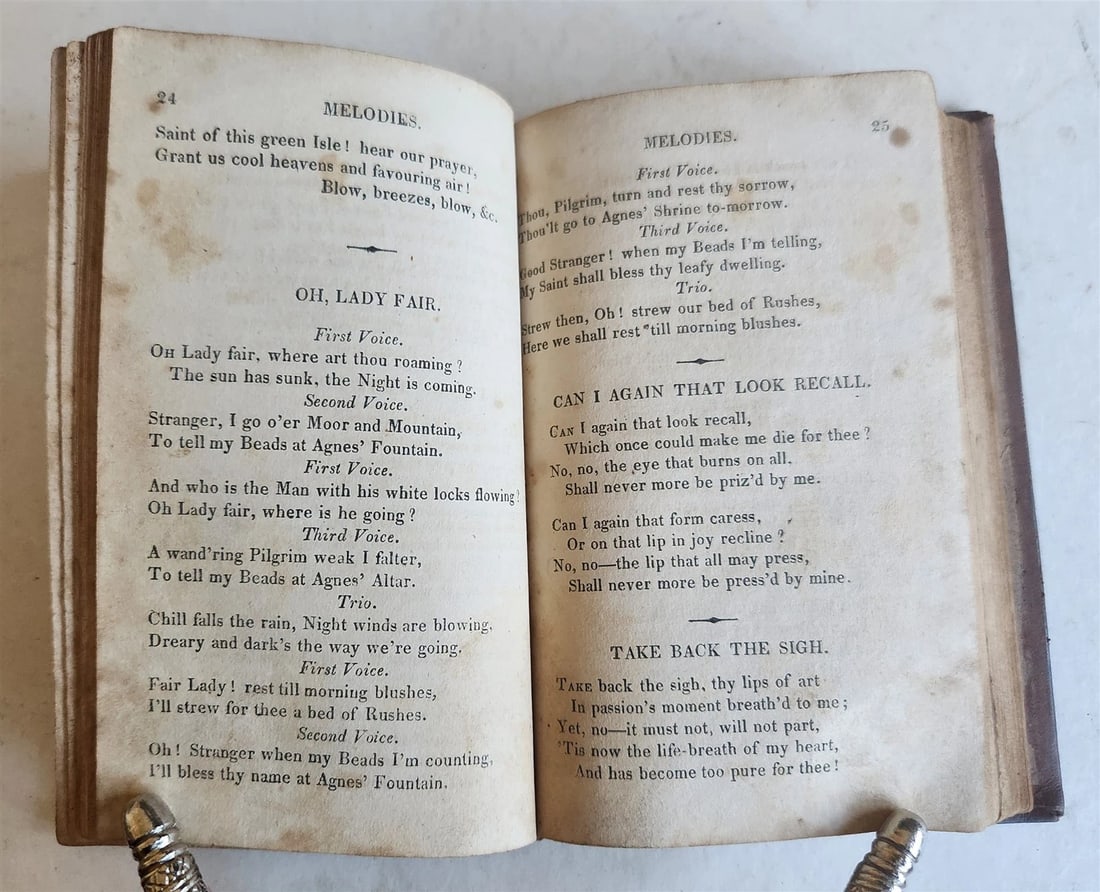 1820s IRISH MELODIES NATIONAL AIRS SONGS POEMS by THOMAS MOORE antique AMERICANA - 4