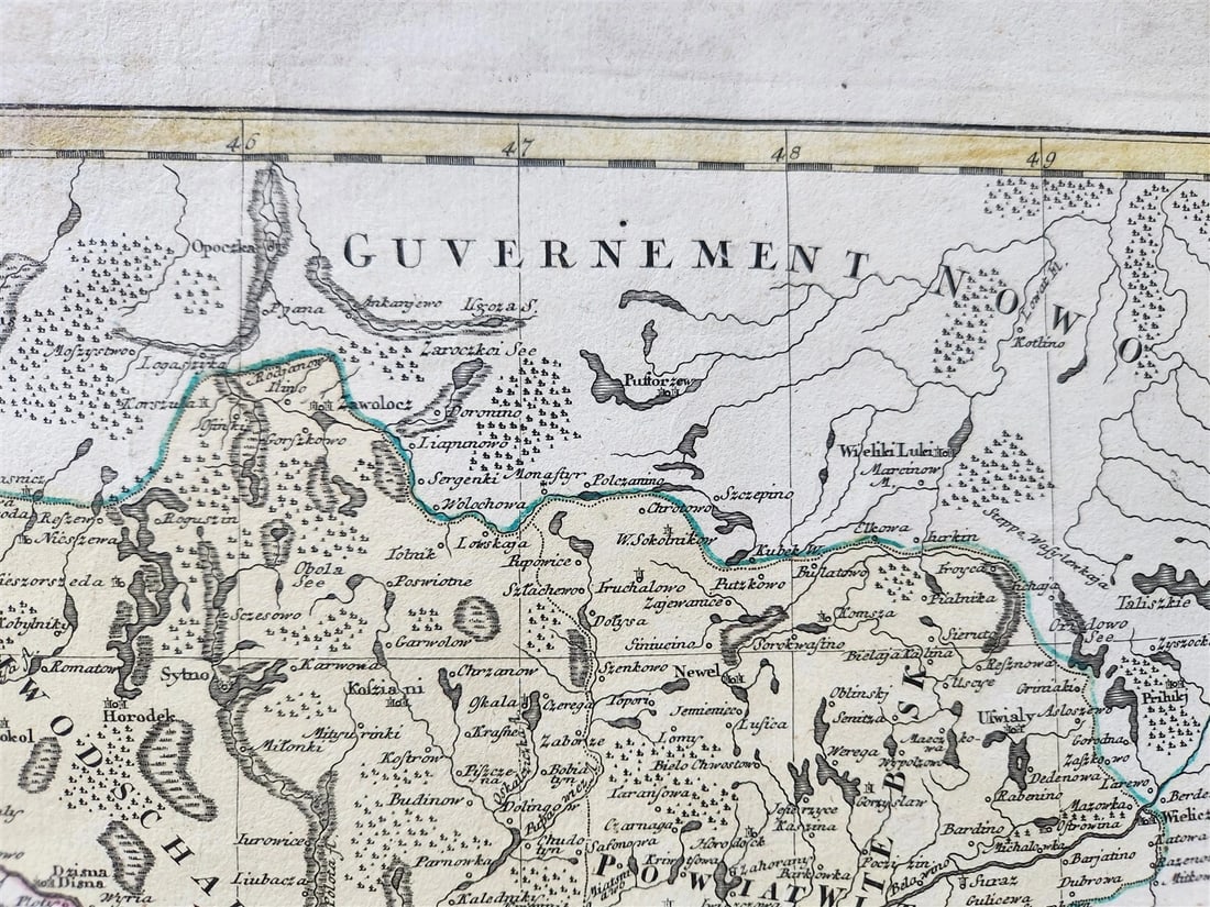 1775 MAP of RUSSIAN LITHUANIA BELARUS antique CHARTE von RUSSISCH LITAUEN rare - 3