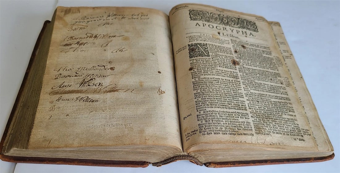 1631 BIBLE in ENGLISH ANTIQUE ILLUSTRATED Robert Barker OLD & NEW TESTAMENT 17c - 13