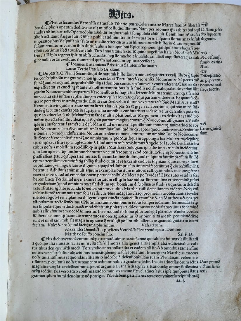 1514 PLINY THE YOUNGER F. Regnault POST-INCUNABULA antique NATURAL HISTORY rare - 3