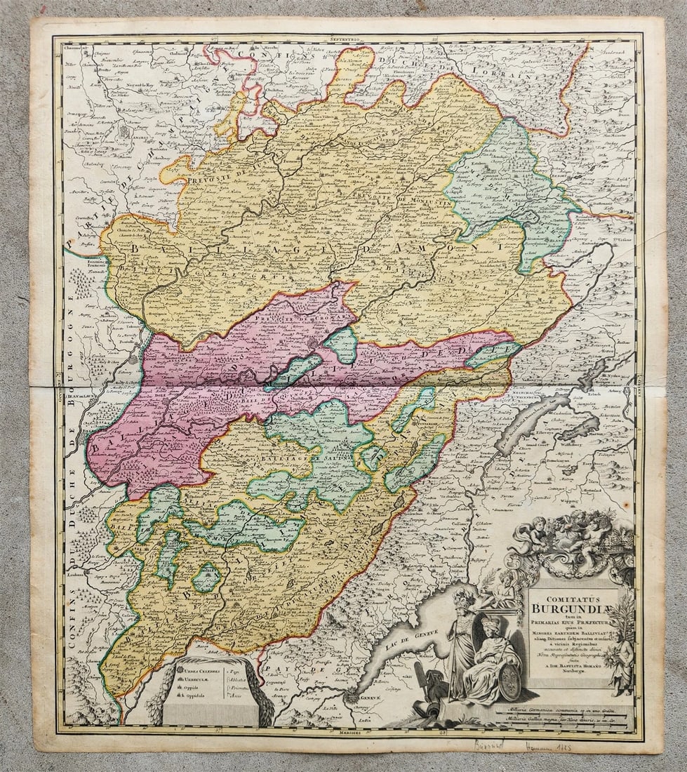 1716 DAUPHINE FRANCE antique MAP Lyon Grenoble Turin Tabula DELPHINATUS Homann: Title: 1716 DAUPHINE FRANCE antique MAP Lyon Grenoble Turin Tabula DELPHINATUS Homann Description: Tabula DELPHINATUS vulgo Vulgo Gouvernement General du DAUPHINE Ioh. Baptista Homanno (Rhone-Alpes re