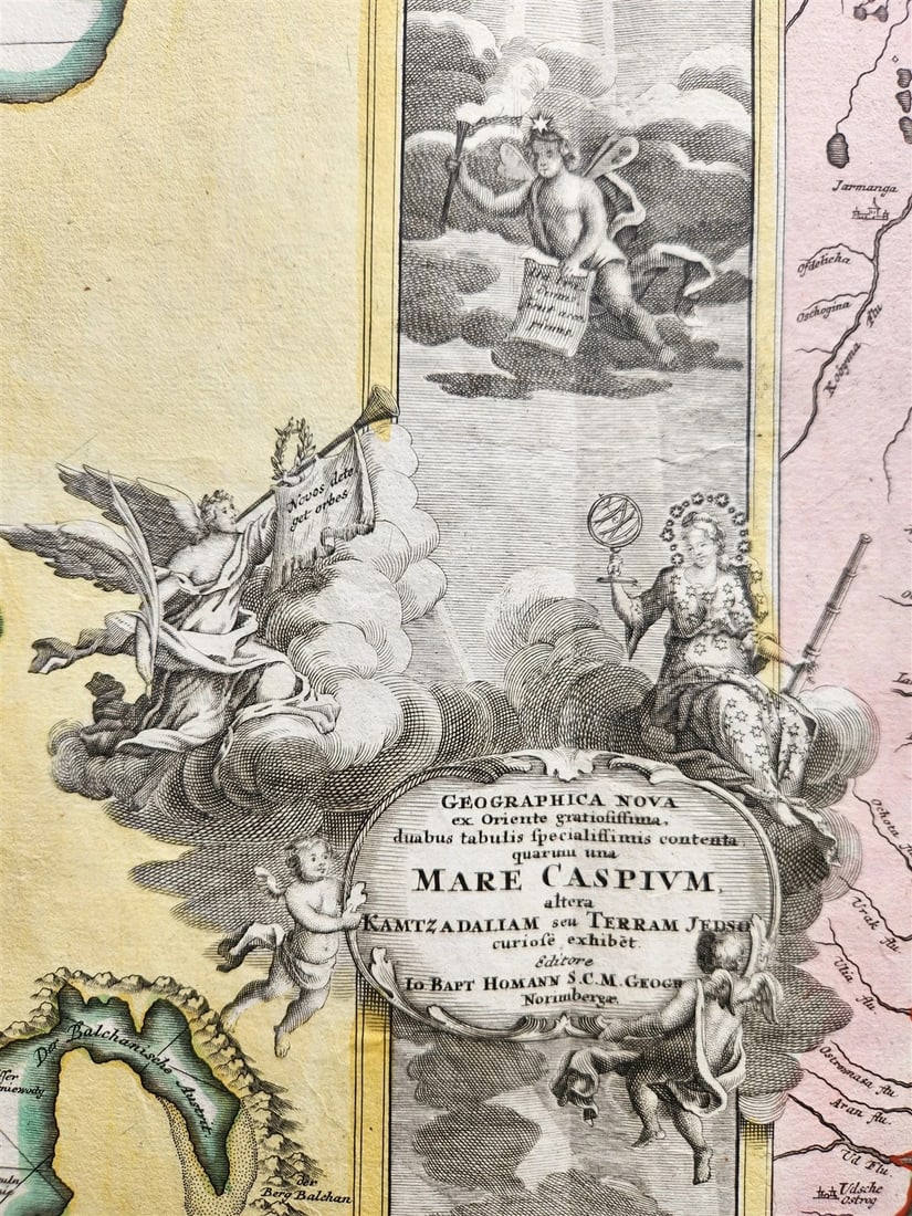 1730 CASPIAN SEA & KAMCHATKA antique MAP Russia by HOMANN HEIRS - 4