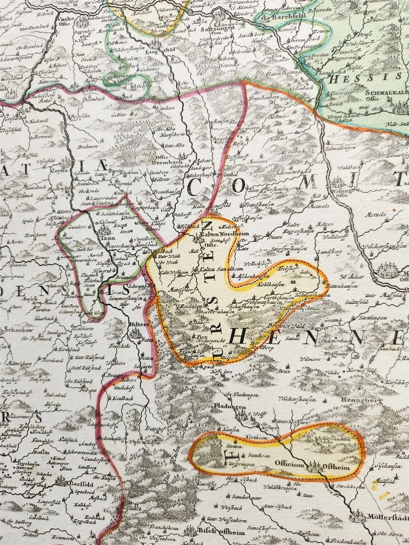 1730s PRINCIPATUS ISENACENSIS GERMANY antique MAP by JOHANN HOMANN - 4