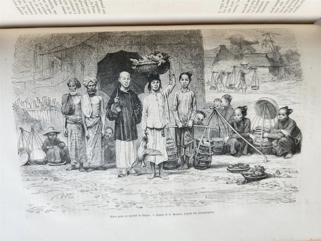 1875 HISTORY of VOYAGES ILLUSTRATED antique AFRICA TAIWAN AUSTRALIA VIETNAM - 5