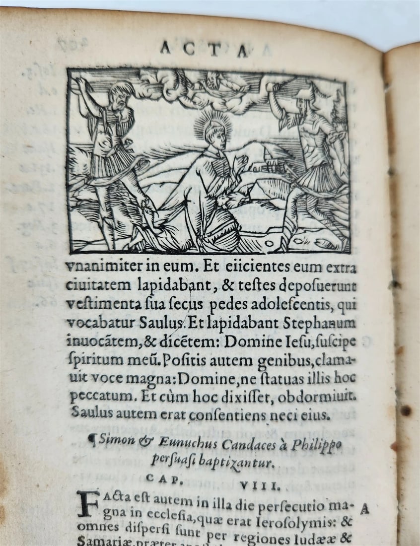 16th century BIBLE in LATIN ILLUSTRATED antique pocket size NEW TESTAMENT - 10