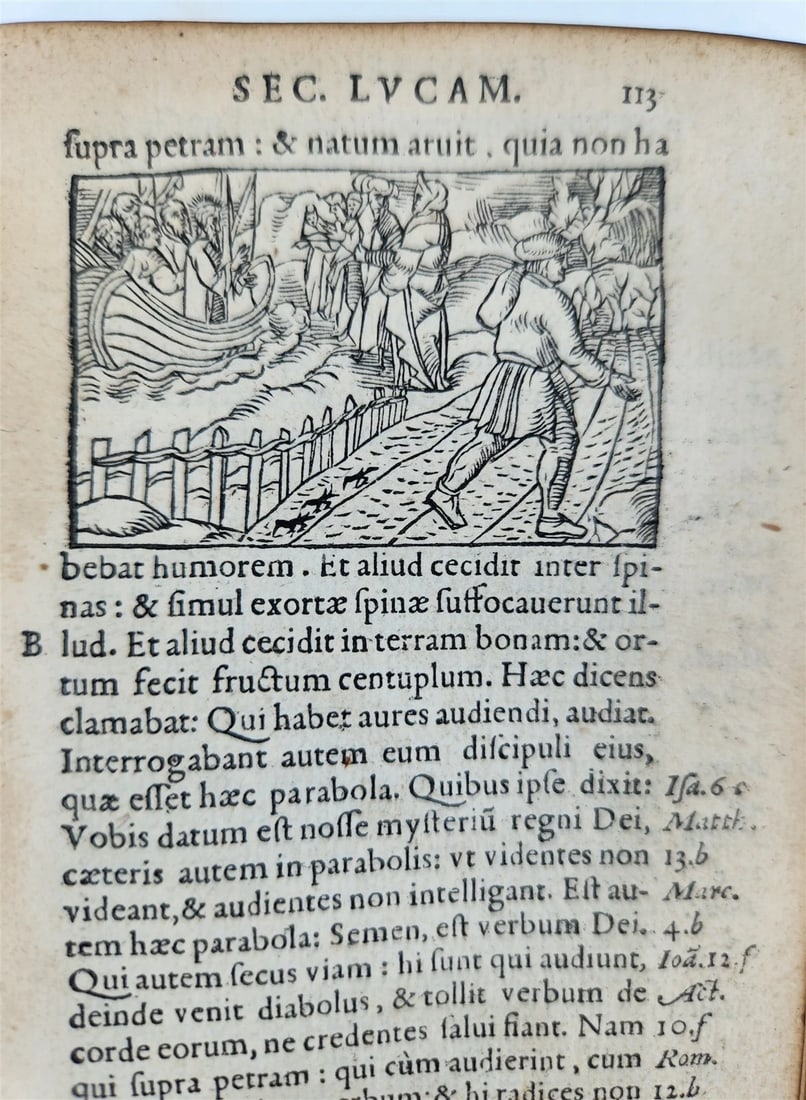 16th century BIBLE in LATIN ILLUSTRATED antique pocket size NEW TESTAMENT - 18