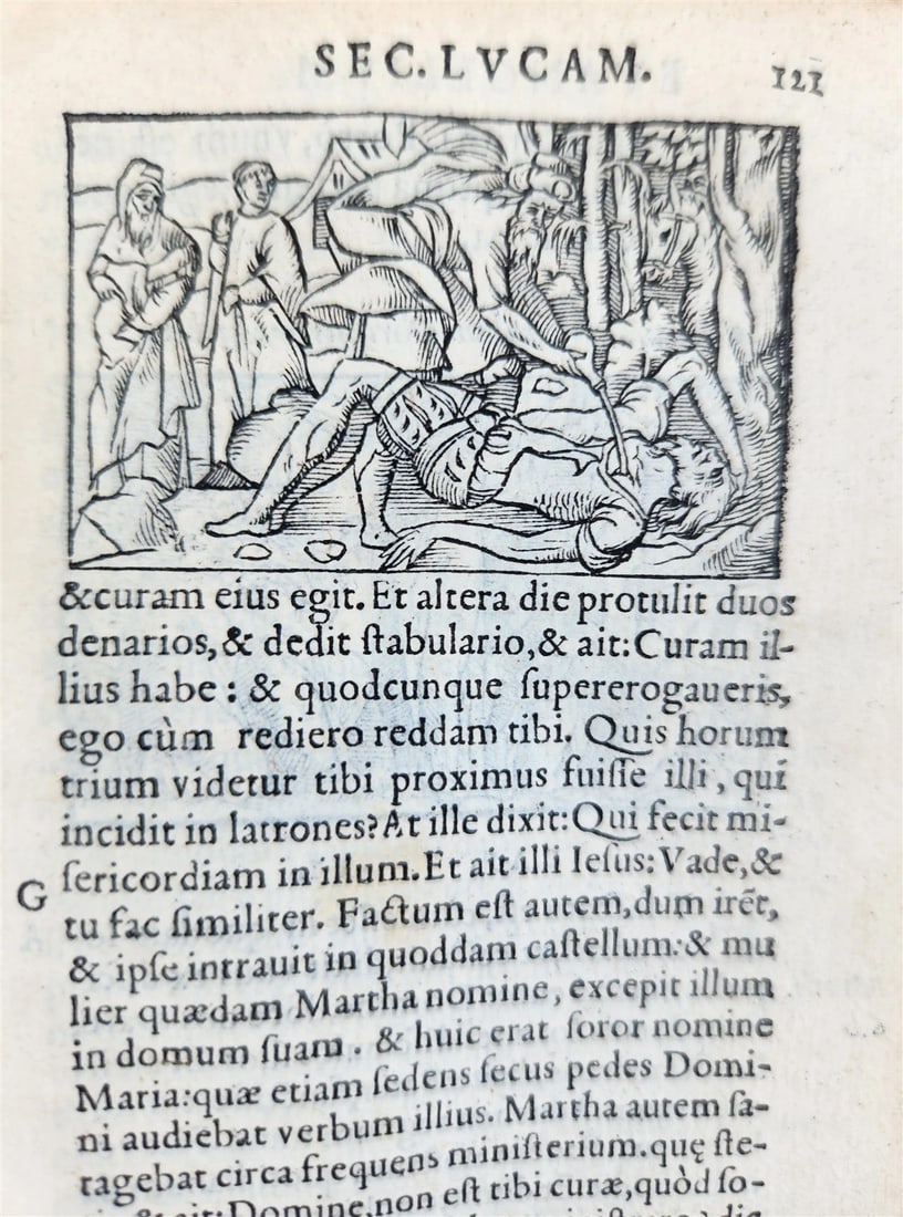 16th century BIBLE in LATIN ILLUSTRATED antique pocket size NEW TESTAMENT - 19