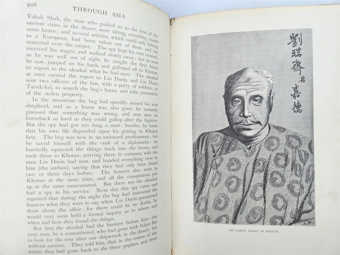 1898 THROUGH ASIA by SVEN HEDIN antique ILLUSTRATED w/ 300 PICTURES 2 volumes - 10