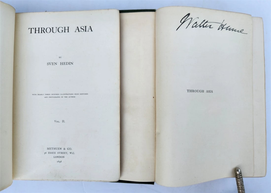 1898 THROUGH ASIA by SVEN HEDIN antique ILLUSTRATED w/ 300 PICTURES 2 volumes - 3