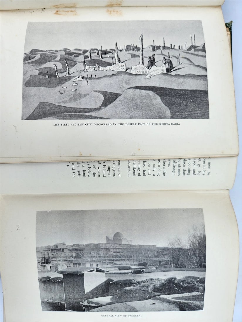 1898 THROUGH ASIA by SVEN HEDIN antique ILLUSTRATED w/ 300 PICTURES 2 volumes - 6