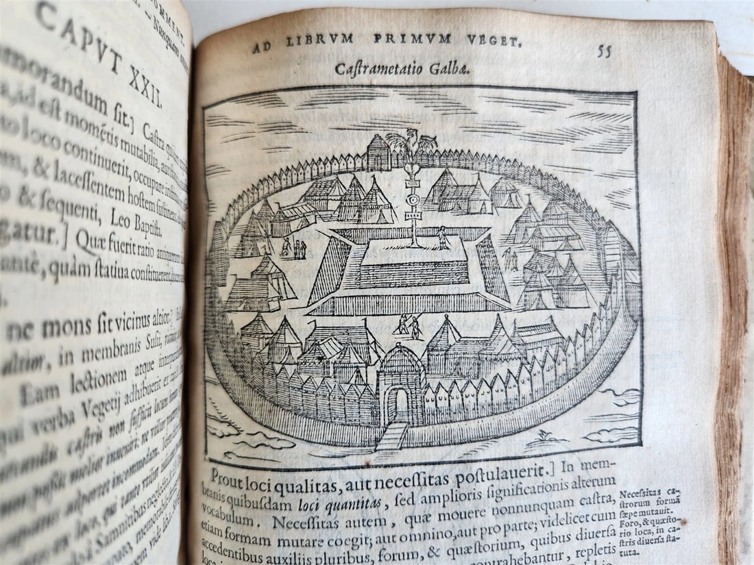 1585 MILITARY HISTORY FULLY ILLUSTRATED antique PLANTIN De re militari libri IV - 15