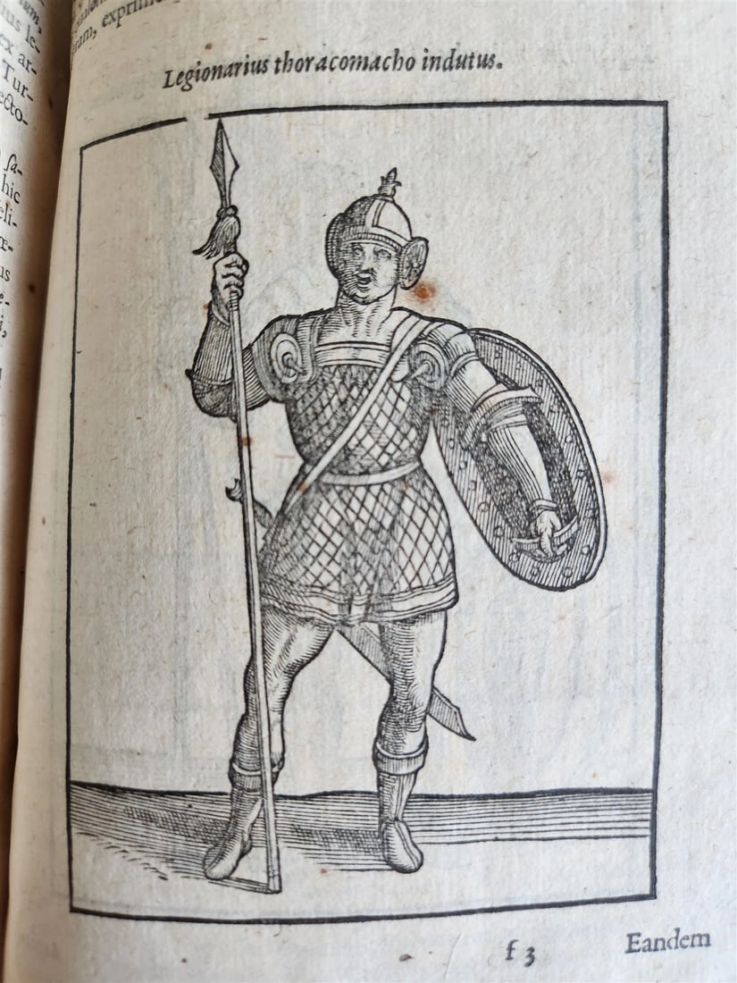 1585 MILITARY HISTORY FULLY ILLUSTRATED antique PLANTIN De re militari libri IV - 17