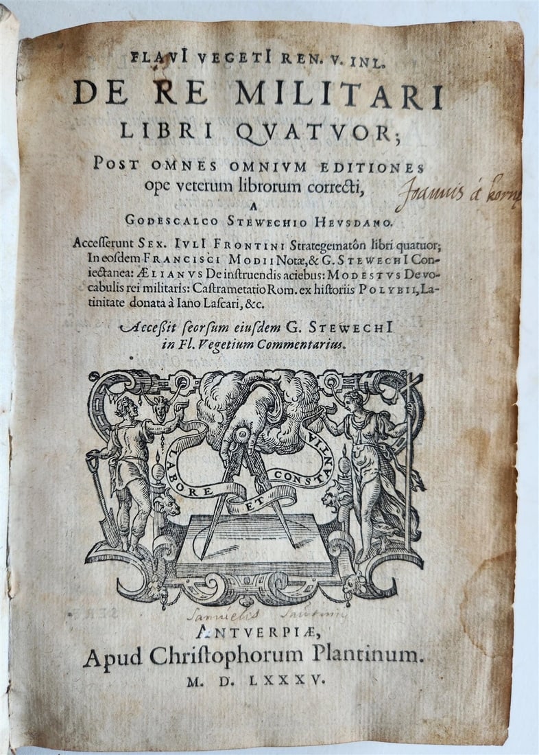 1585 MILITARY HISTORY FULLY ILLUSTRATED antique PLANTIN De re militari libri IV - 3