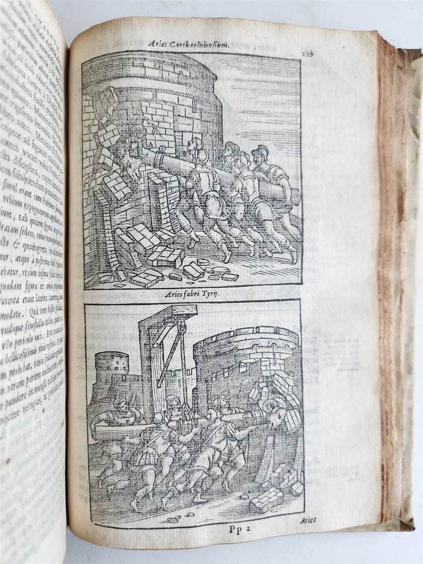 1585 MILITARY HISTORY FULLY ILLUSTRATED antique PLANTIN De re militari libri IV - 9