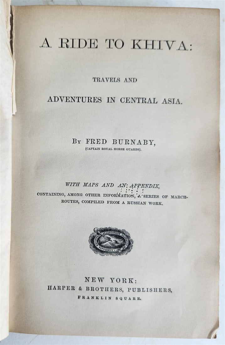 1870s A RIDE TO KHIVA by FRED BURNABY antique ILLUSTRATED w/ 3 MAPS - 2