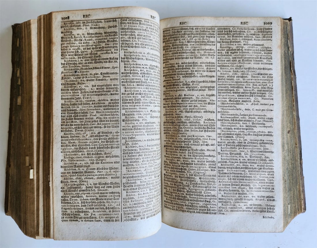 1741 LATIN GERMAN DICTIONARY incl. ANCIENT & MEDIEVAL antique PIGSKIN BINDING - 11