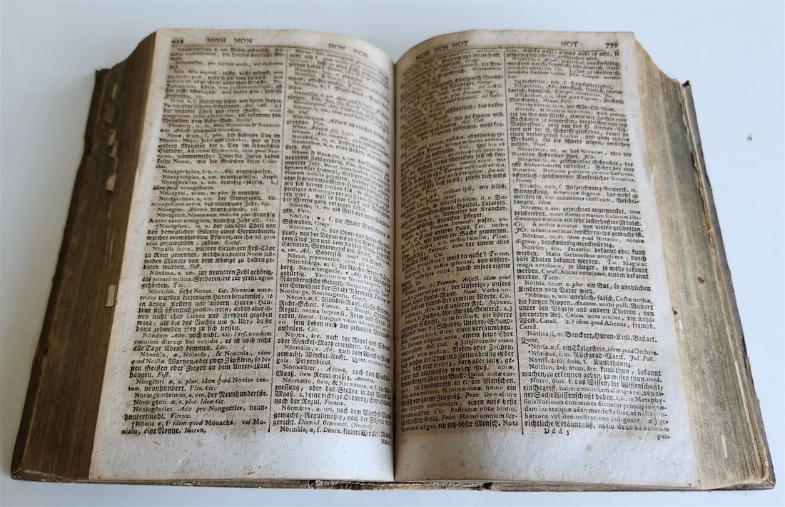 1741 LATIN GERMAN DICTIONARY incl. ANCIENT & MEDIEVAL antique PIGSKIN BINDING - 17
