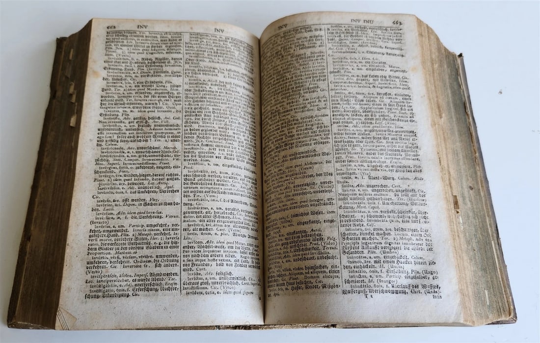 1741 LATIN GERMAN DICTIONARY incl. ANCIENT & MEDIEVAL antique PIGSKIN BINDING - 18