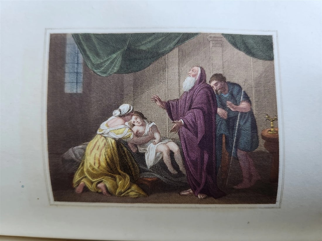 1802 BOOK of COMMON PRAYER w/ PSALTER ILLUSTRATED in COLOR antique in ENGLISH - 20