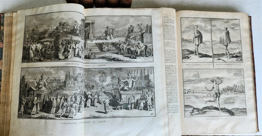 1741 HISTOIRE des CEREMONIES et COUTUMES de PEUPLES DU MONDE 7 vols antique - 10