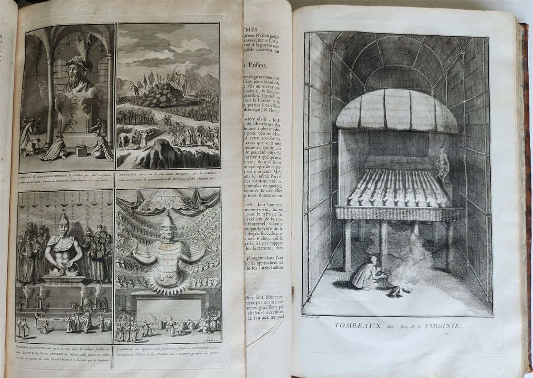 1741 HISTOIRE des CEREMONIES et COUTUMES de PEUPLES DU MONDE 7 vols antique - 11