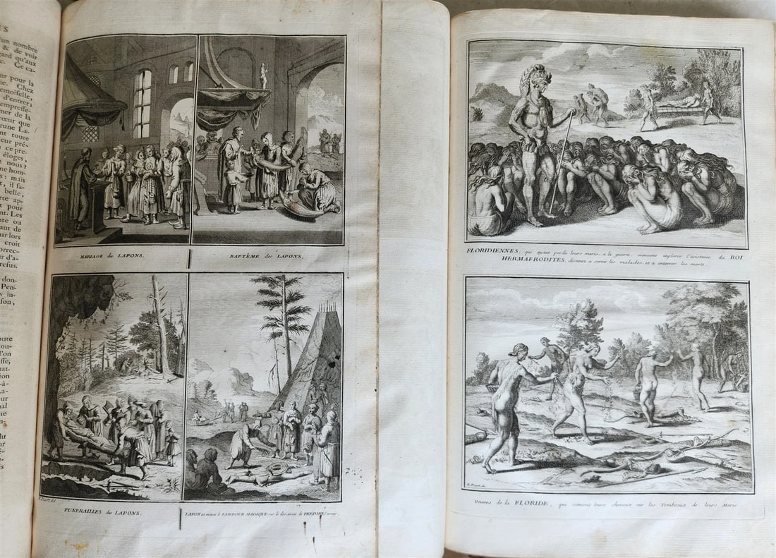 1741 HISTOIRE des CEREMONIES et COUTUMES de PEUPLES DU MONDE 7 vols antique - 13