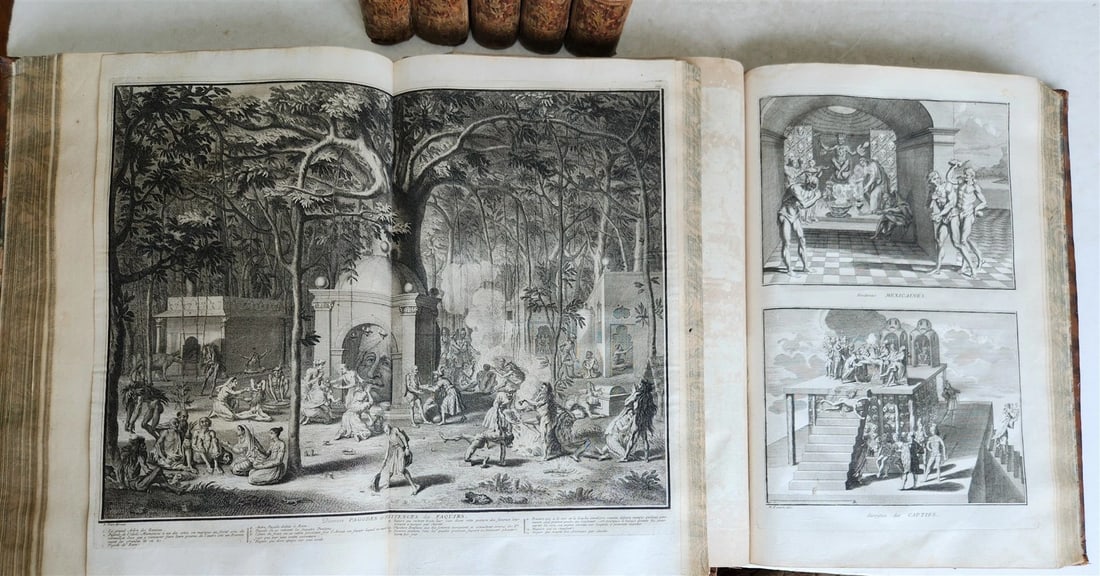 1741 HISTOIRE des CEREMONIES et COUTUMES de PEUPLES DU MONDE 7 vols antique - 16