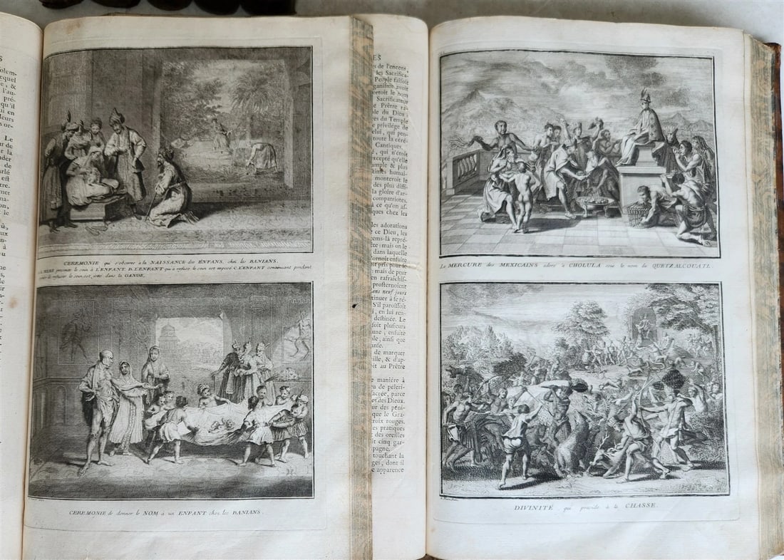 1741 HISTOIRE des CEREMONIES et COUTUMES de PEUPLES DU MONDE 7 vols antique - 17