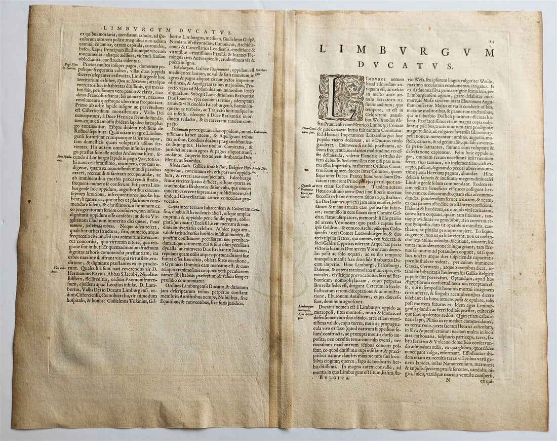 1640 MAP of LIMBURG NETHERLANDS by WILLEM BLAEU antique AUTHENTIC hand colored - 4