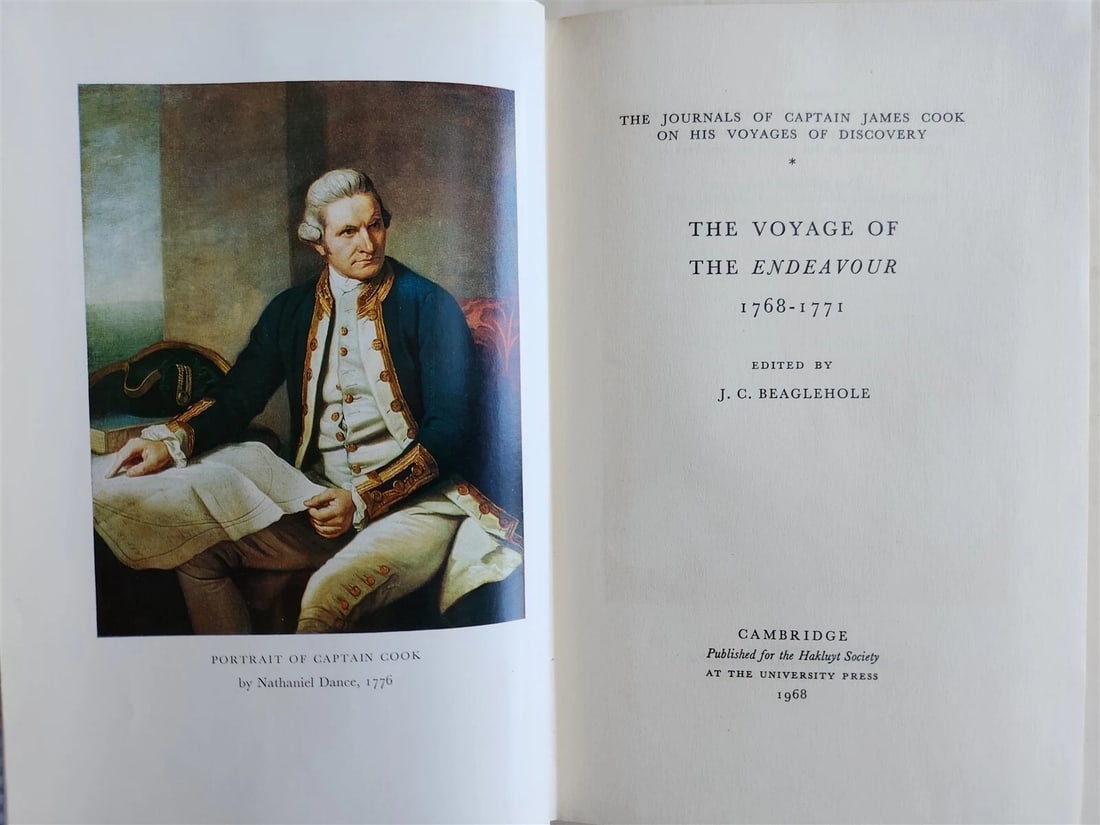 1967-74 JOURNALS of CAPTAIN JAMES COOK on HIS VOYAGES of DISCOVERY antique 5 VOL - 10