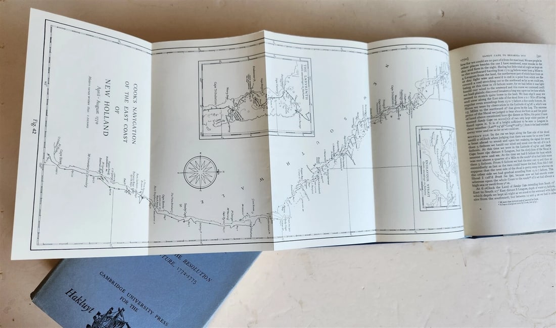 1967-74 JOURNALS of CAPTAIN JAMES COOK on HIS VOYAGES of DISCOVERY antique 5 VOL - 12