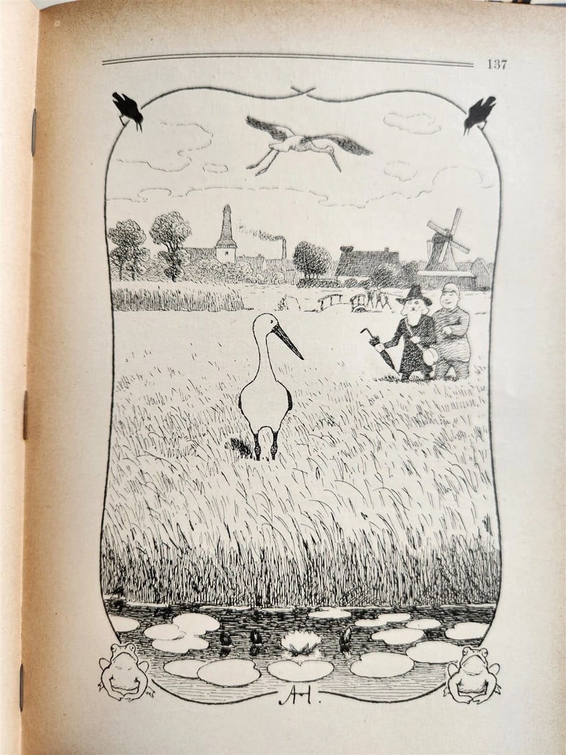 1900s ILLUSTRATED GERMAN CHILDREN BOOK antique FAIRYTALE LAND OF ANIMALS - 11