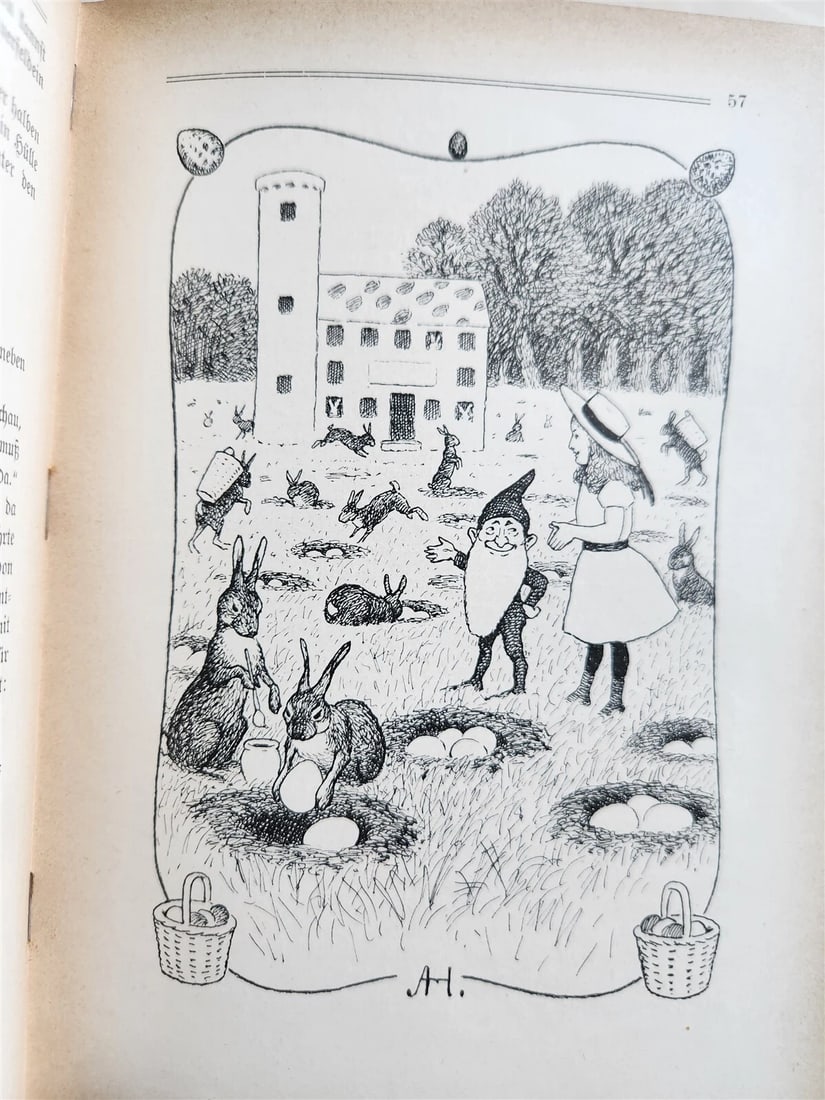 1900s ILLUSTRATED GERMAN CHILDREN BOOK antique FAIRYTALE LAND OF ANIMALS - 18