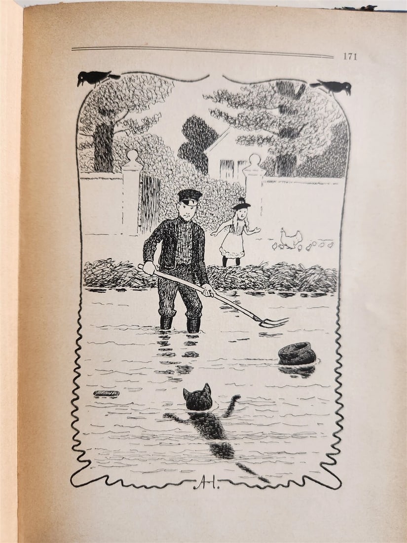 1900s ILLUSTRATED GERMAN CHILDREN BOOK antique FAIRYTALE LAND OF ANIMALS - 5