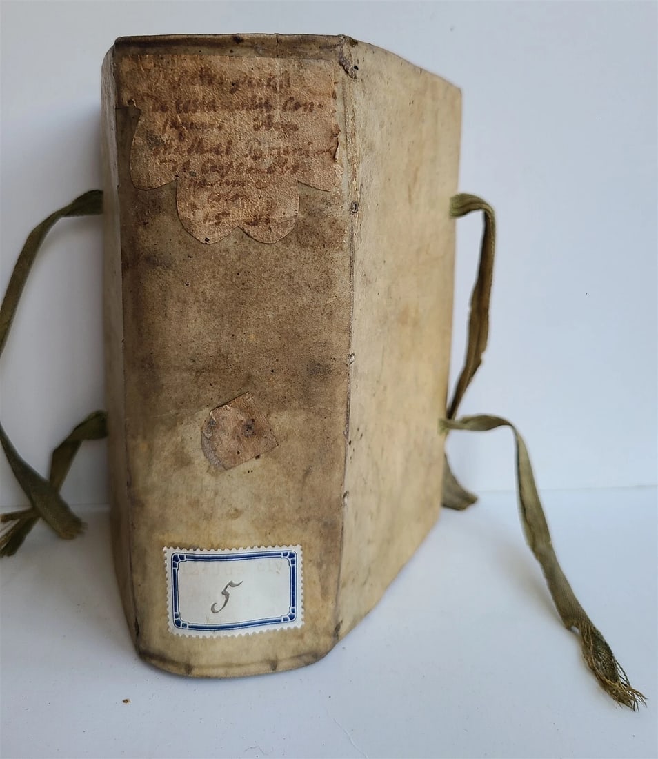 1585 LAW BOOK in LATIN De Testamentis Coniugum Libri Quinque antique VELLUM - 2