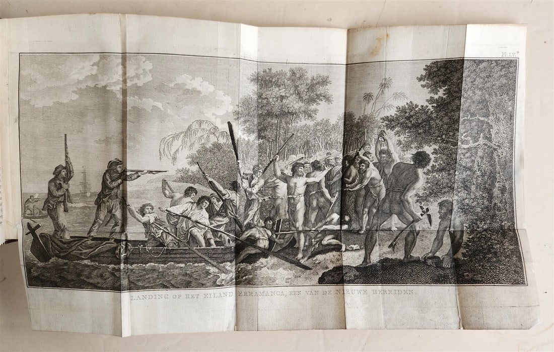1795-1803 VOYAGE of CAPTAIN COOK 13 vols DUTCH ILLUSTRATED antique MAPS PLATES - 16