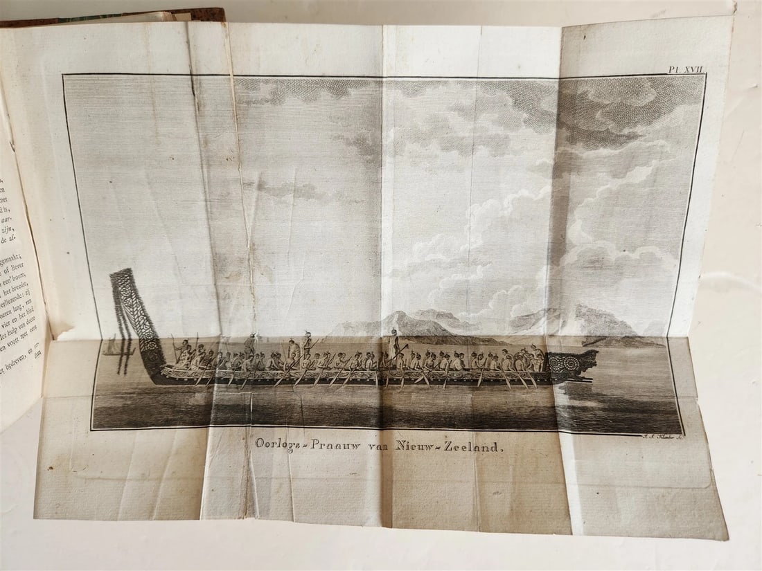 1795-1803 VOYAGE of CAPTAIN COOK 13 vols DUTCH ILLUSTRATED antique MAPS PLATES - 6
