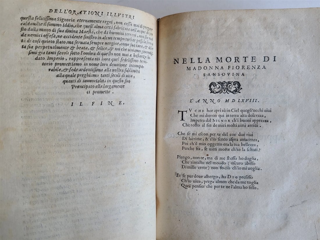 1569 ORATIONS by MANY ILLUSTRIOUS MEN - FRANCESCO SANSOVINO antique VELLUM - 12