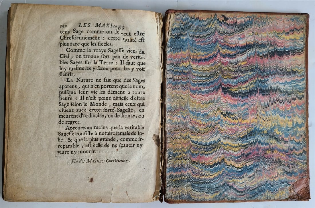 1661 AMAZING BINDING MORAL & POLITICAL MAXIMS by J.P. de la Serre FRENCH antique - 10