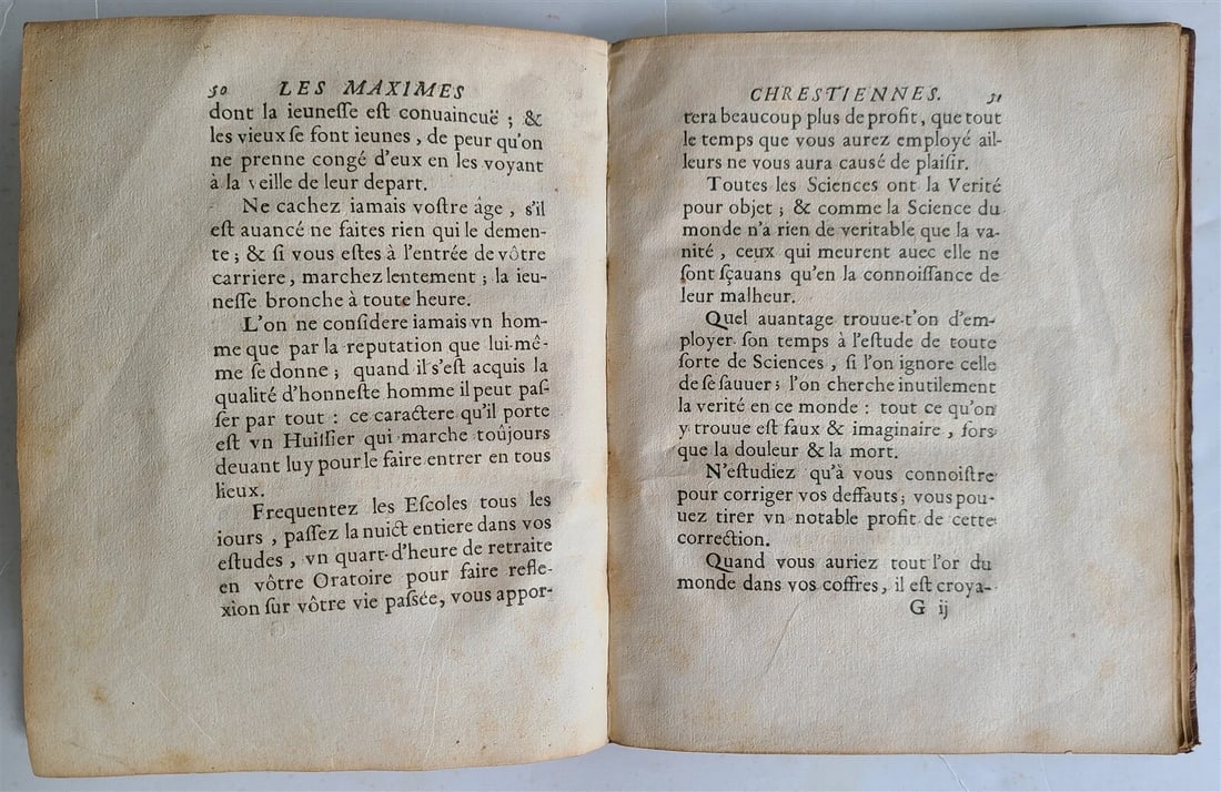 1661 AMAZING BINDING MORAL & POLITICAL MAXIMS by J.P. de la Serre FRENCH antique - 9