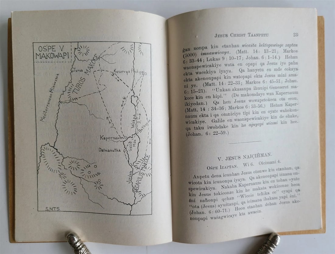 1909 DAKOTA INDIAN LANGUAGE LIFE OF CHRIST antique AMERICANA ILLUSTRATED w/ MAPS - 3