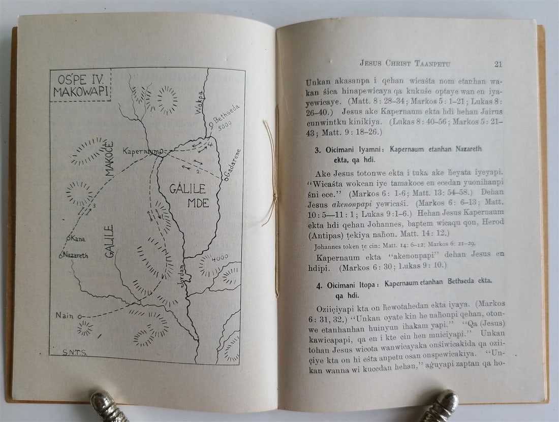 1909 DAKOTA INDIAN LANGUAGE LIFE OF CHRIST antique AMERICANA ILLUSTRATED w/ MAPS - 4