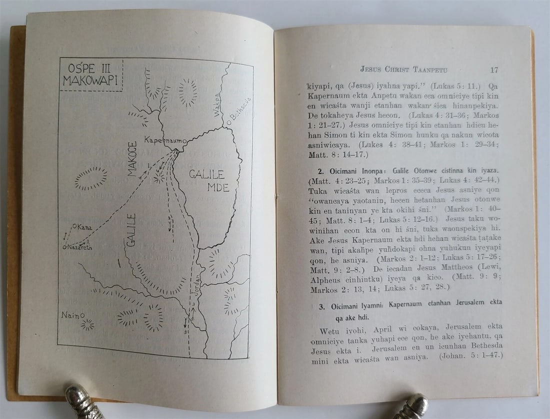 1909 DAKOTA INDIAN LANGUAGE LIFE OF CHRIST antique AMERICANA ILLUSTRATED w/ MAPS - 5